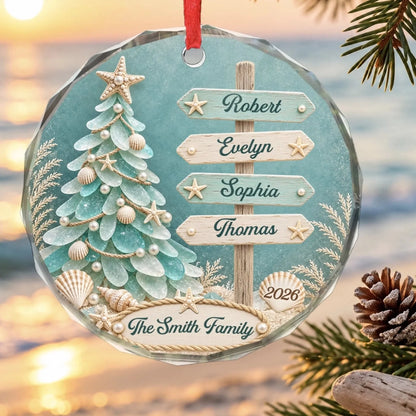 Custom Sea Glass Circle Glass Ornament - Personalized Crystal Ornament - Christmas Gift For Family 856780e9-cc45-4ef5-a689-3e7f9a423812-banner-2.jpeg