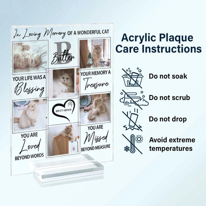 Custom pet memorial plaque with a personalized cat and dog print for a pet loss sympathy gift image 6