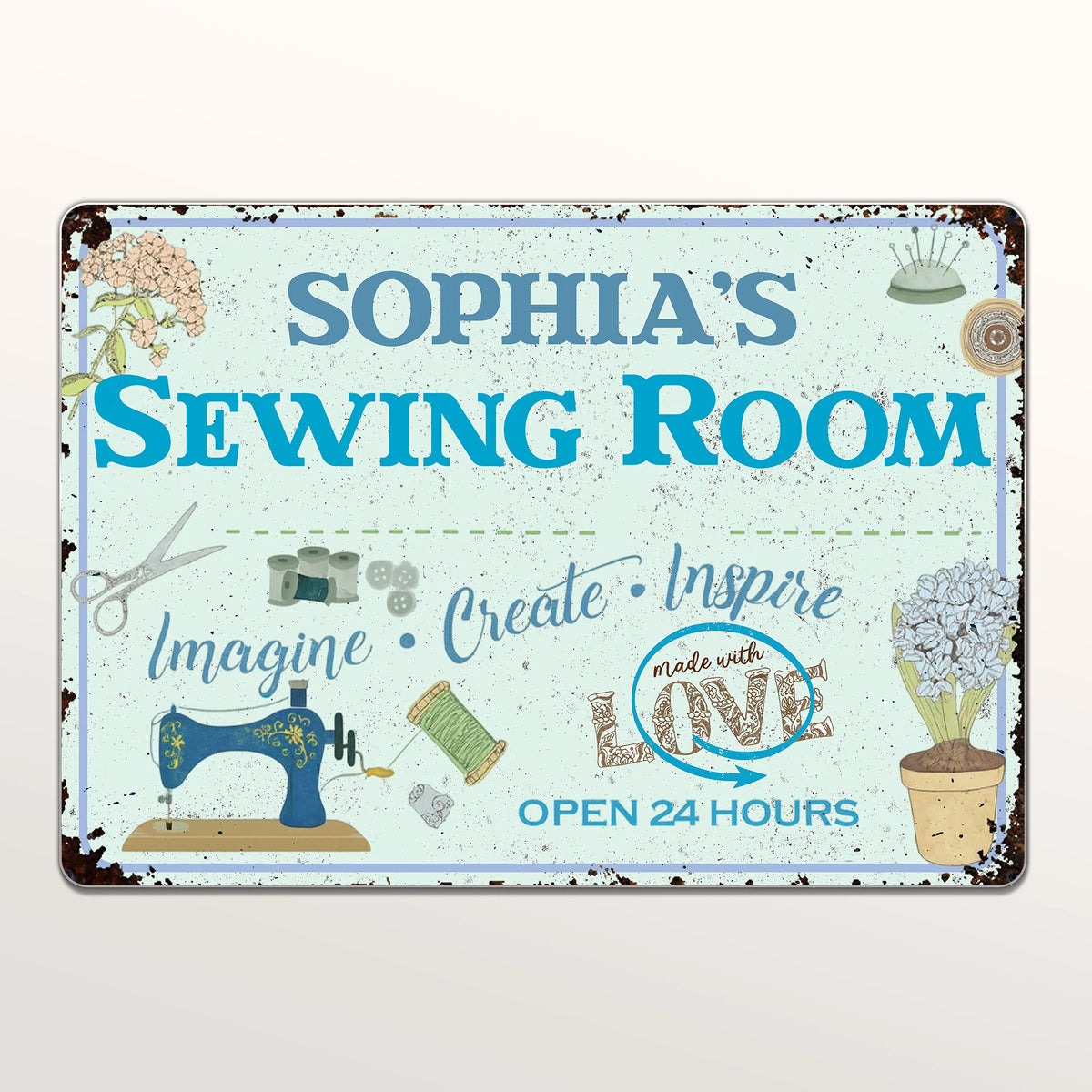 Imagine Create Inspire Sewing Room Sign