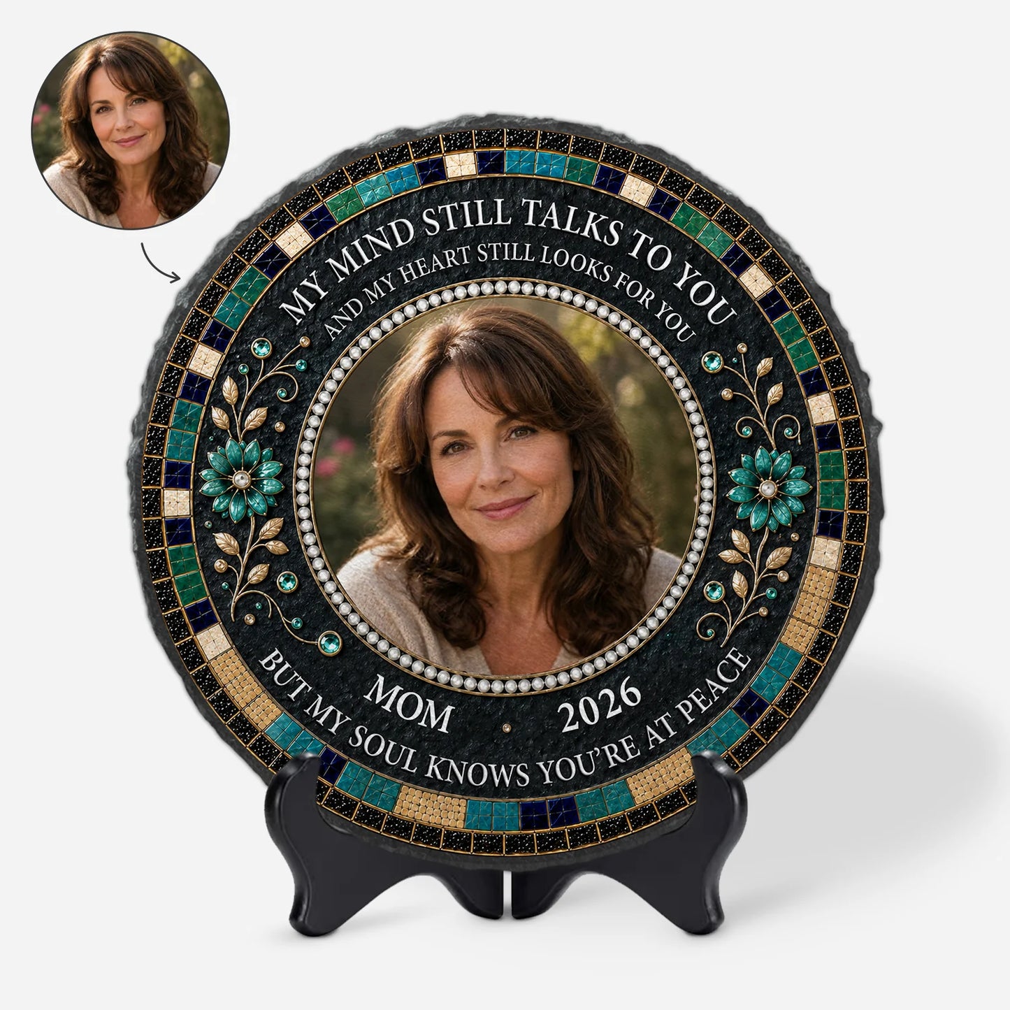 My Mind Still Talks to You - Personalized Memorial Garden Stone for Loss of Mom & Dad