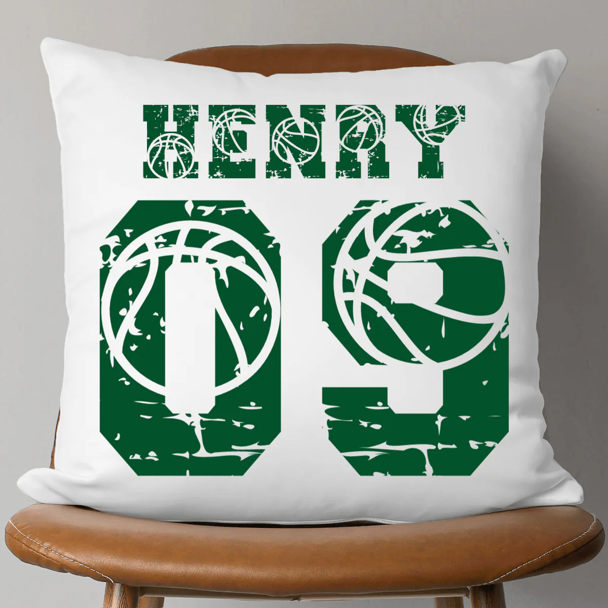 Pillow material and size view - Personalized Sports Throw Pillows