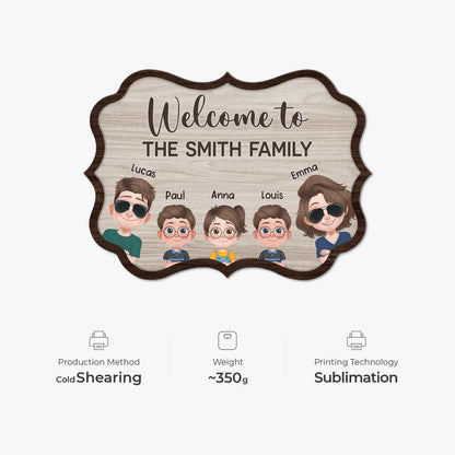 Welcome to The Family Personalized Shaped Doormat - Custom Family Name Welcome Mat for Housewarming