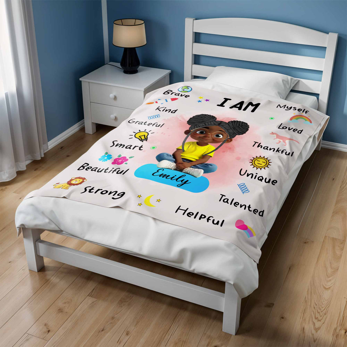 I Am Brave, Kind, Grateful Smart Beautiful Blanket