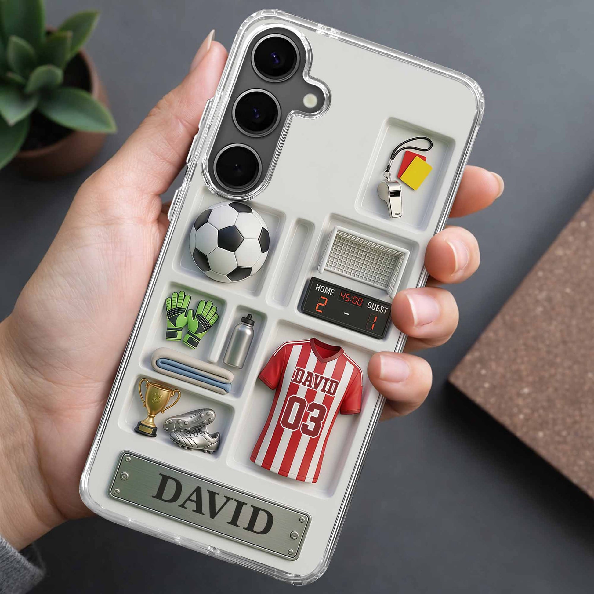 Score Your Goals Personalized Soccer Clear Phone Case - Custom Gift for Sports Fans & Players