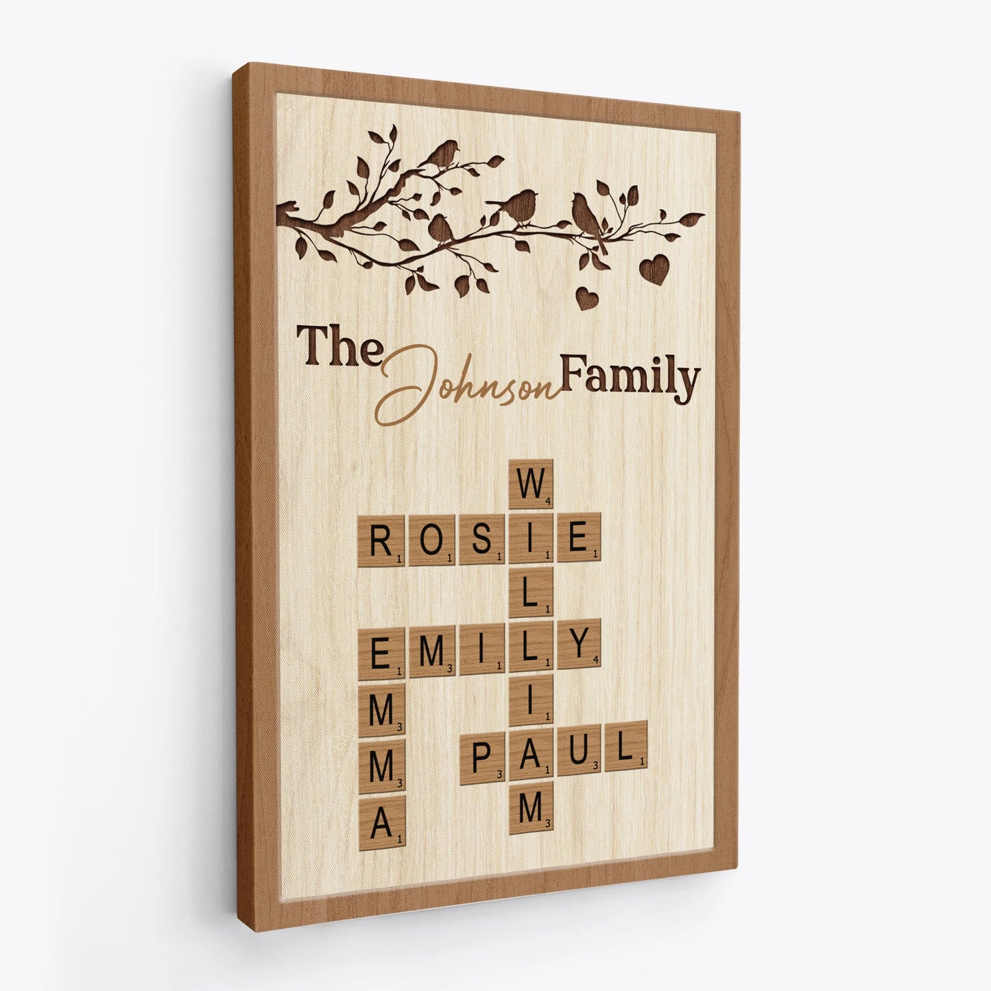 Family Crossword Art - Personalized Canvas with Names for Wall Decor