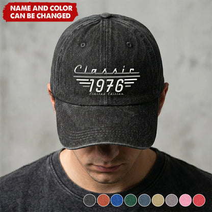 Personalized dad cap featuring Classic 1976 Limited Edition design - custom vintage gift for him on Father's Day