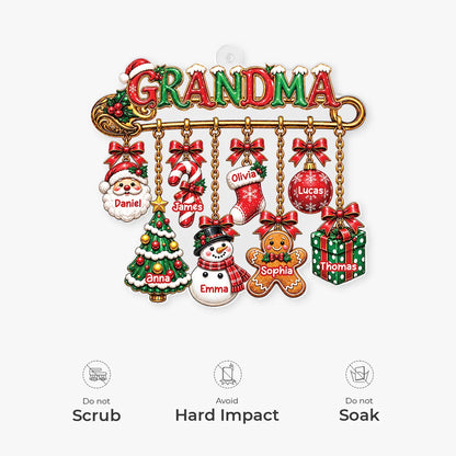 Grandma & Mommy Charm Personalized Acrylic Ornament - Grandma & Mommy Keepsake Christmas Gift