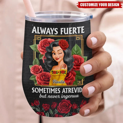 Chingona Como Mi Madre Personalized Wine Tumbler - Custom Hispanic Birthday Gift for Women