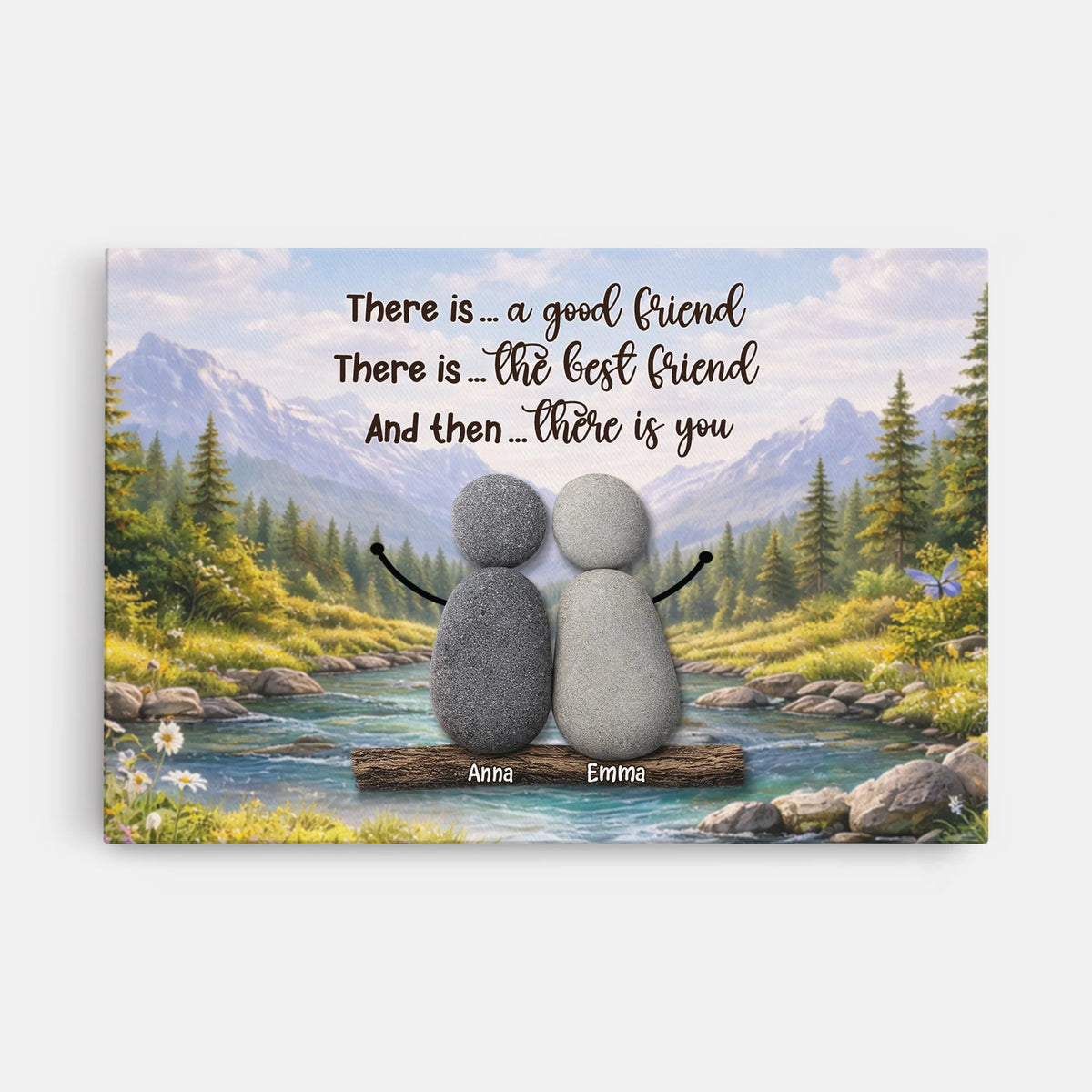 "There Is You" Personalized Best Friend Canvas / Poster - Custom Name Pebble Wall Art Keepsake Gift