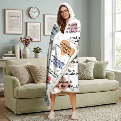 This Is My Reading Blanket Personalized Bookish Hoodie Blanket - Custom Gift for Book Lovers and Readers