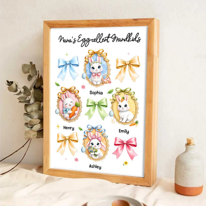 Nana's Egg-cellent Grandkids Personalized Canvas / Poster - Custom Easter Gift for Grandma and Mom