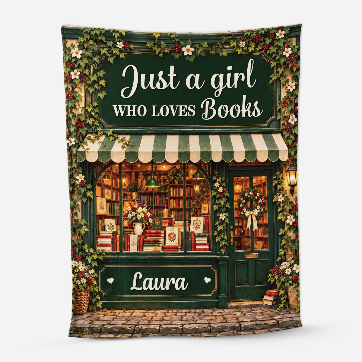 "Just a Girl Who Loves Books" Personalized Book Lover Blanket - Custom Name Birthday Reading Gift for Her