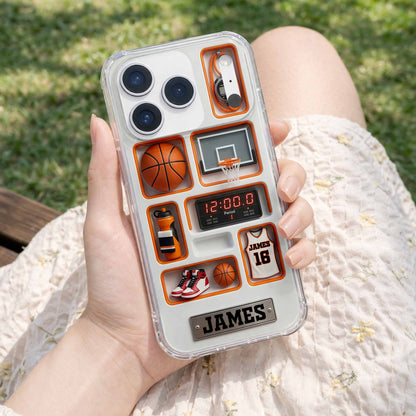 Personalized Basketball Phone Case - Custom Jersey & Hoop Sports Gift for Basketball Lovers