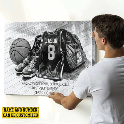 Custom Basketball Team Poster / Canvas - Personalized Senior Class Jersey Wall Art Gift for Players