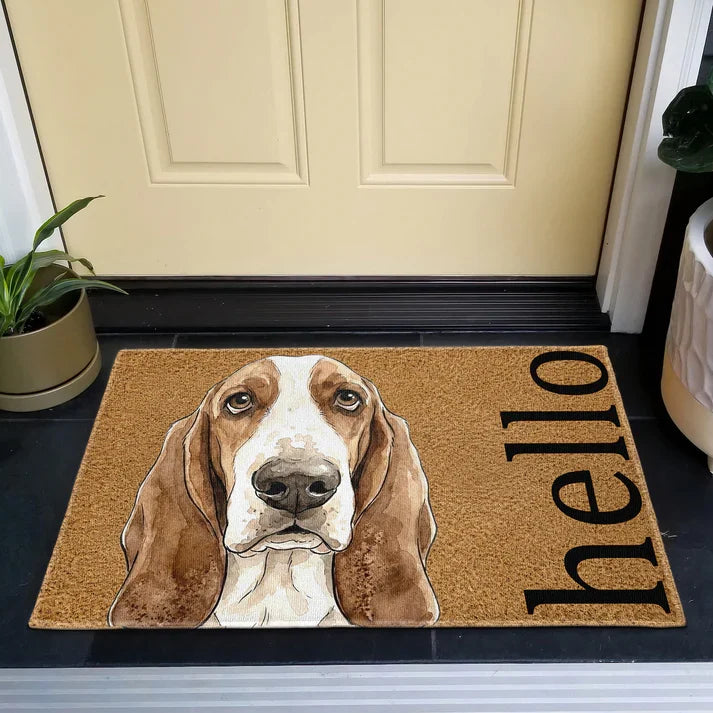 Custom Pet Photo Sketch Doormat - Personalized Dog & Cat Lover Welcome Entry Mat