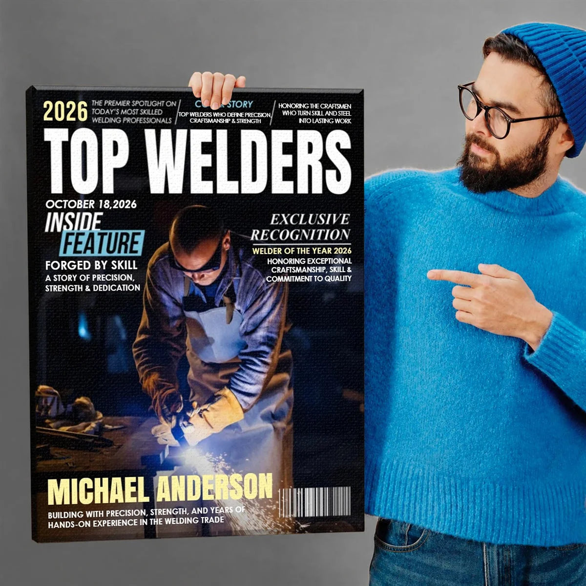 "Top Welders" Cover Personalized Photo Canvas / Poster - Custom Gift for Coworkers
