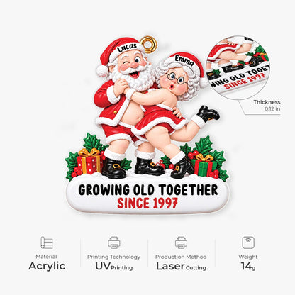 Growing Old Together Personalized Acrylic Ornament - Funny Christmas Keepsake Gift for Couples