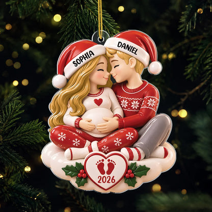 Expecting Parents Personalized Acrylic Ornament - Custom Christmas Keepsake for Parents-to-Be