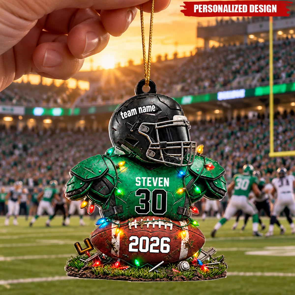 Football Is My Therapy Custom Wooden Ornament - Personalized Christmas Gift for Players