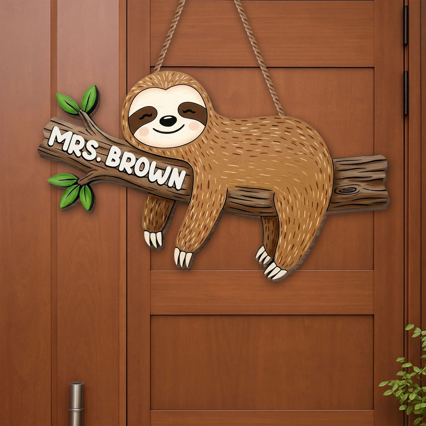Wood Sign material and size view - Personalized Teacher Sign