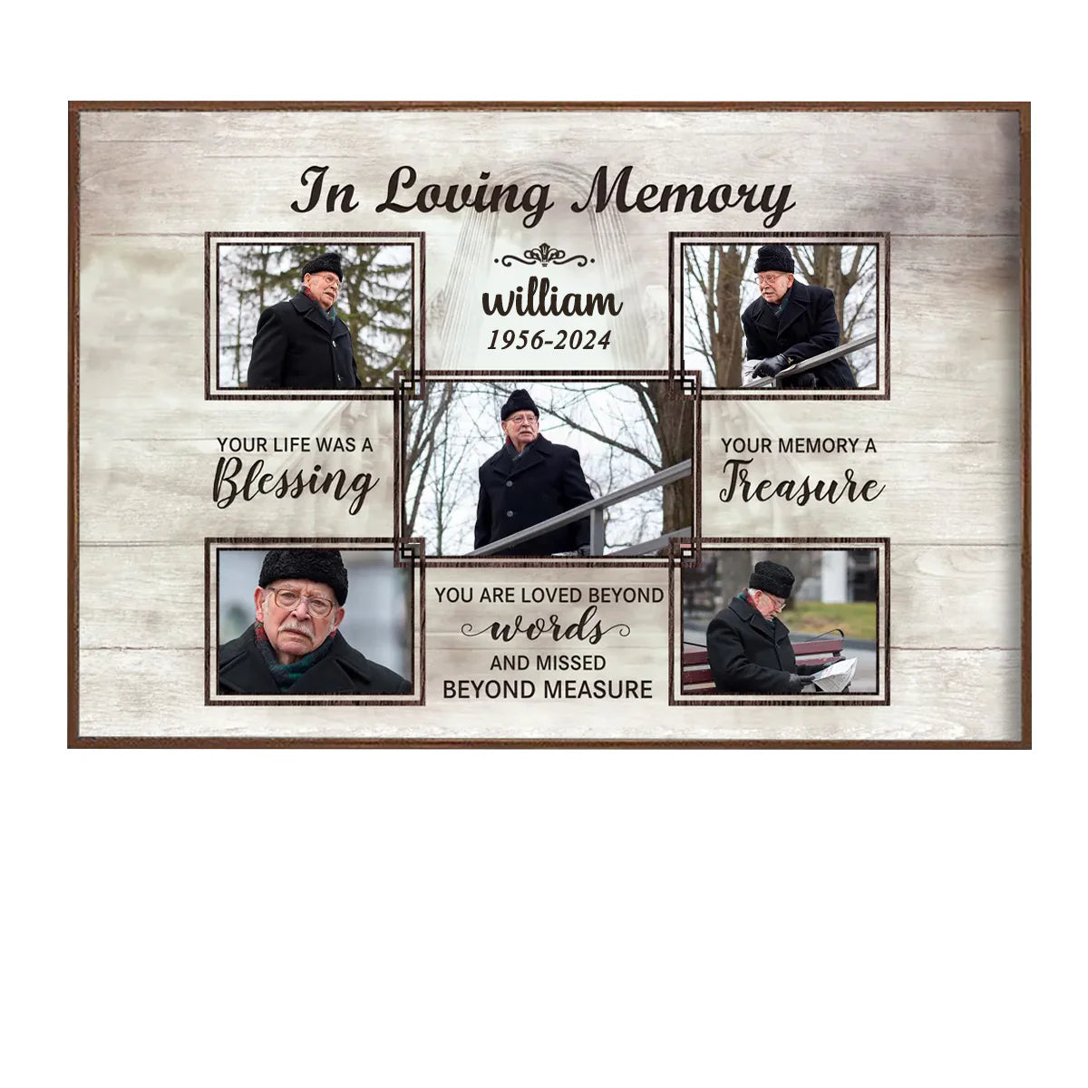 Personalized memorial canvas wall art featuring the quote Your Life Was A Blessing - custom sympathy gift for family