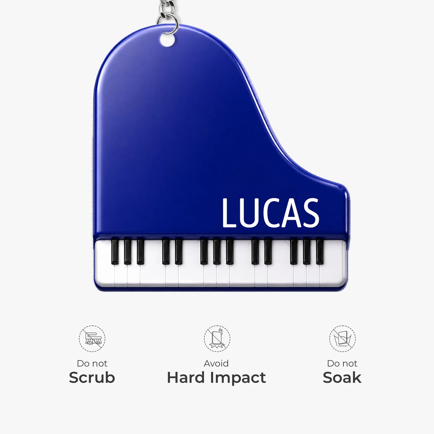 Personalized Piano Acrylic Keychain - Custom Name Gift for Piano Lovers