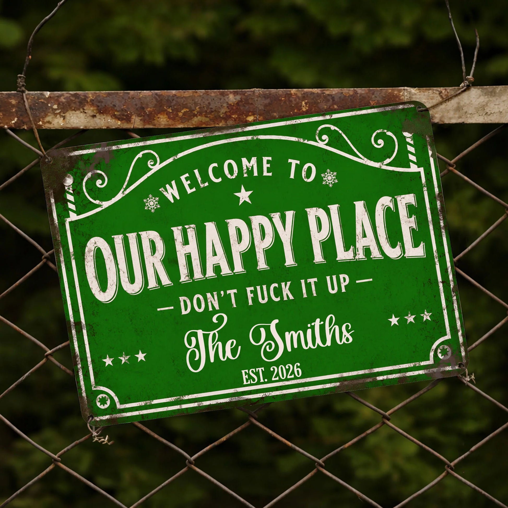 Metal Sign material and size view - Personalized Metal Sign