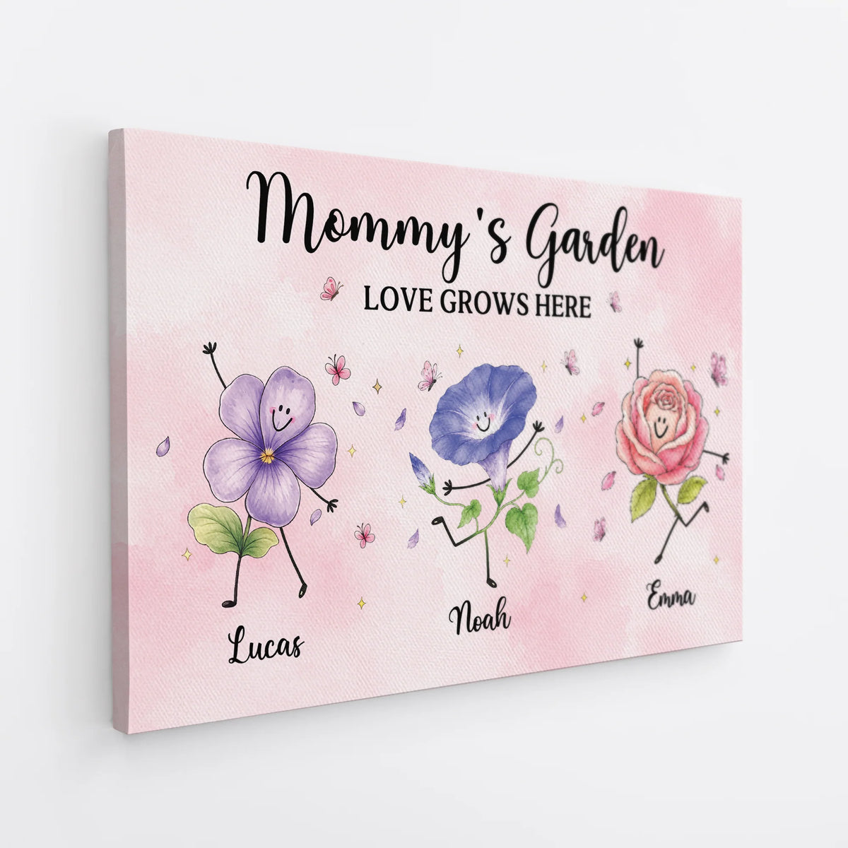 Grandma's Garden Love Grows Here Personalized Canvas / Poster - Custom Gardening Wall Art Gift