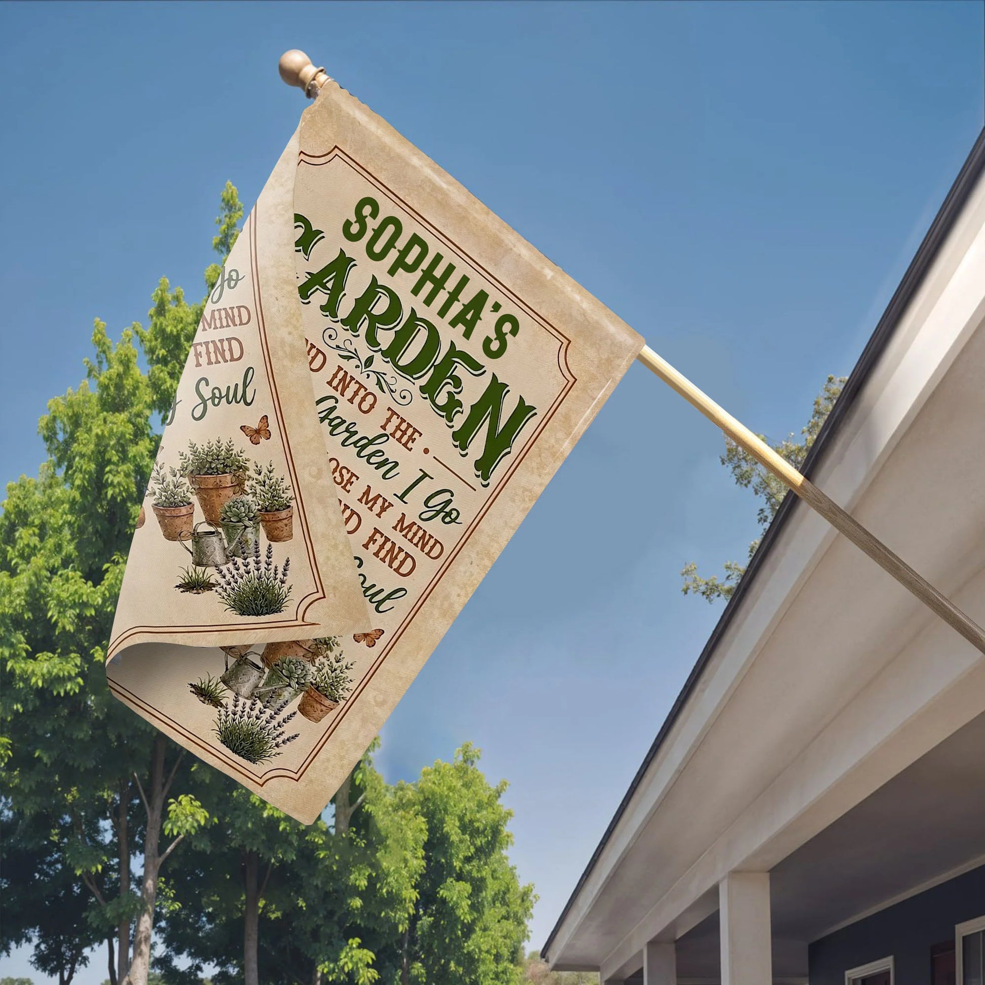 Personalized garden flag with custom name and floral illustration - perfect outdoor gift for mom and gardening lovers image 8