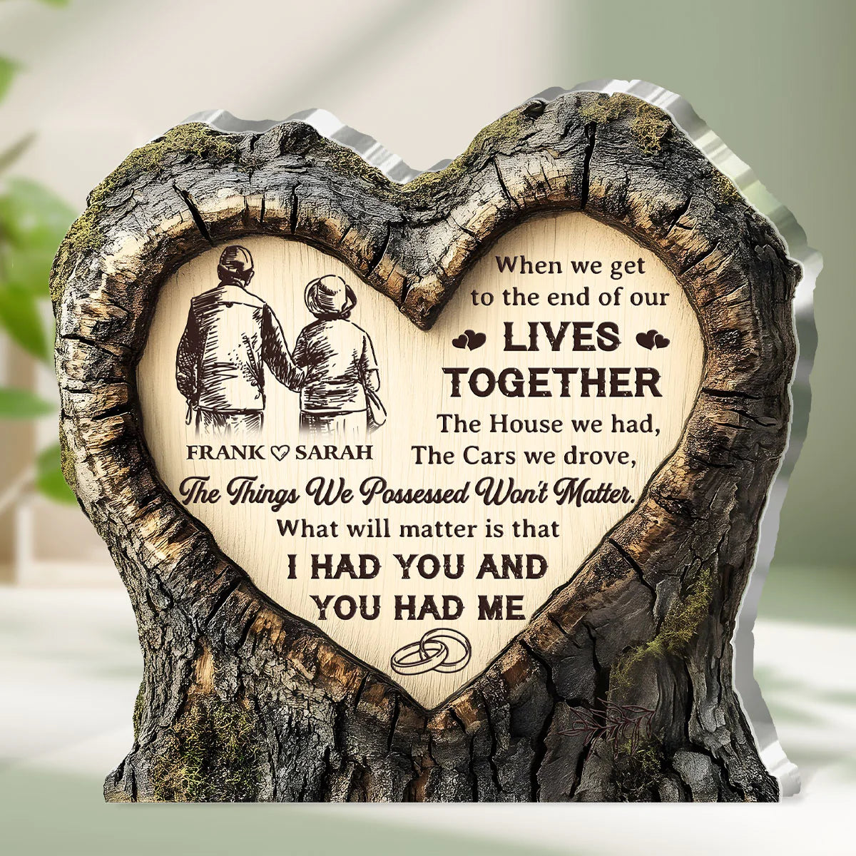 Custom Couples Lives Together Acrylic Plaque personalization view for Couples