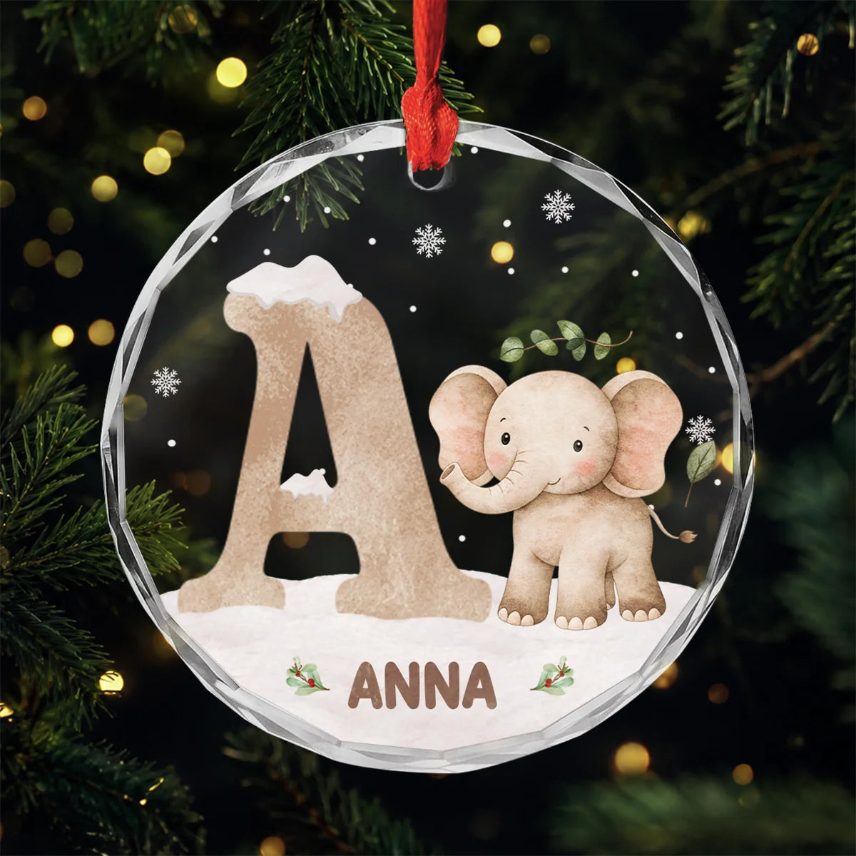 Personalized Initial & Name Glass Ornament - Custom Christmas Keepsake Gift for Kids