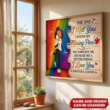 Custom Lesbian Couple Poster personalization view for Couples