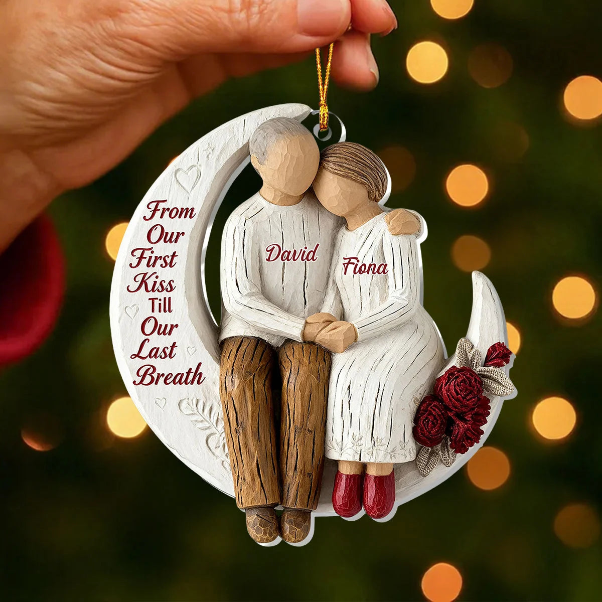 From Our First Kiss Till Our Last Breath - Personalized Acrylic Ornament for Couples