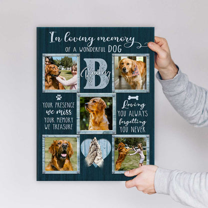 Personalized Dog Memorial Canvas personalization view for Dog Lovers