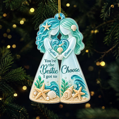 "You're The Bestie I Got To Choose" Personalized Acrylic Ornament - Keepsake Gift for Sister and Best Friend
