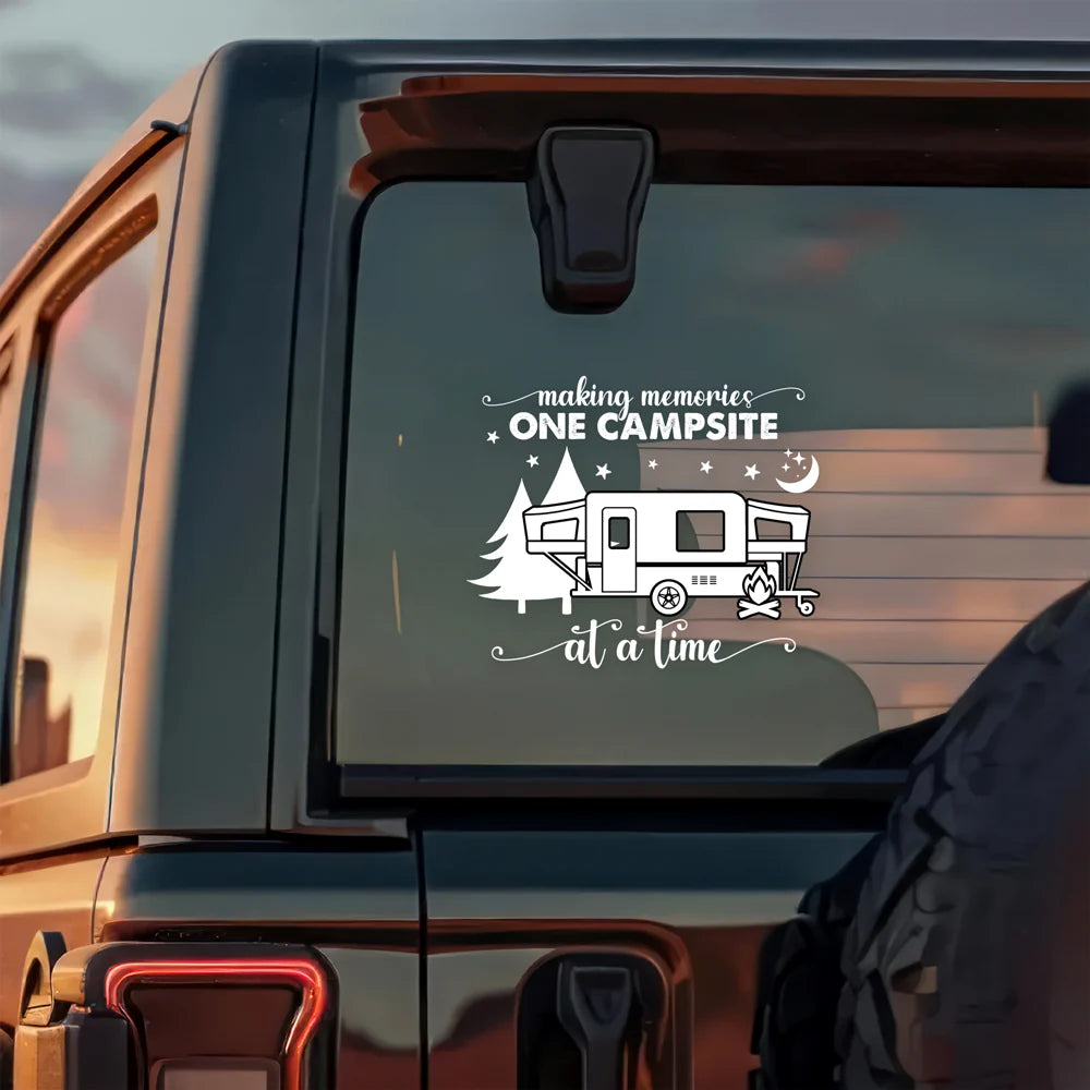 Welcome To Our Campsite - Personalized Camping Decal Sticker