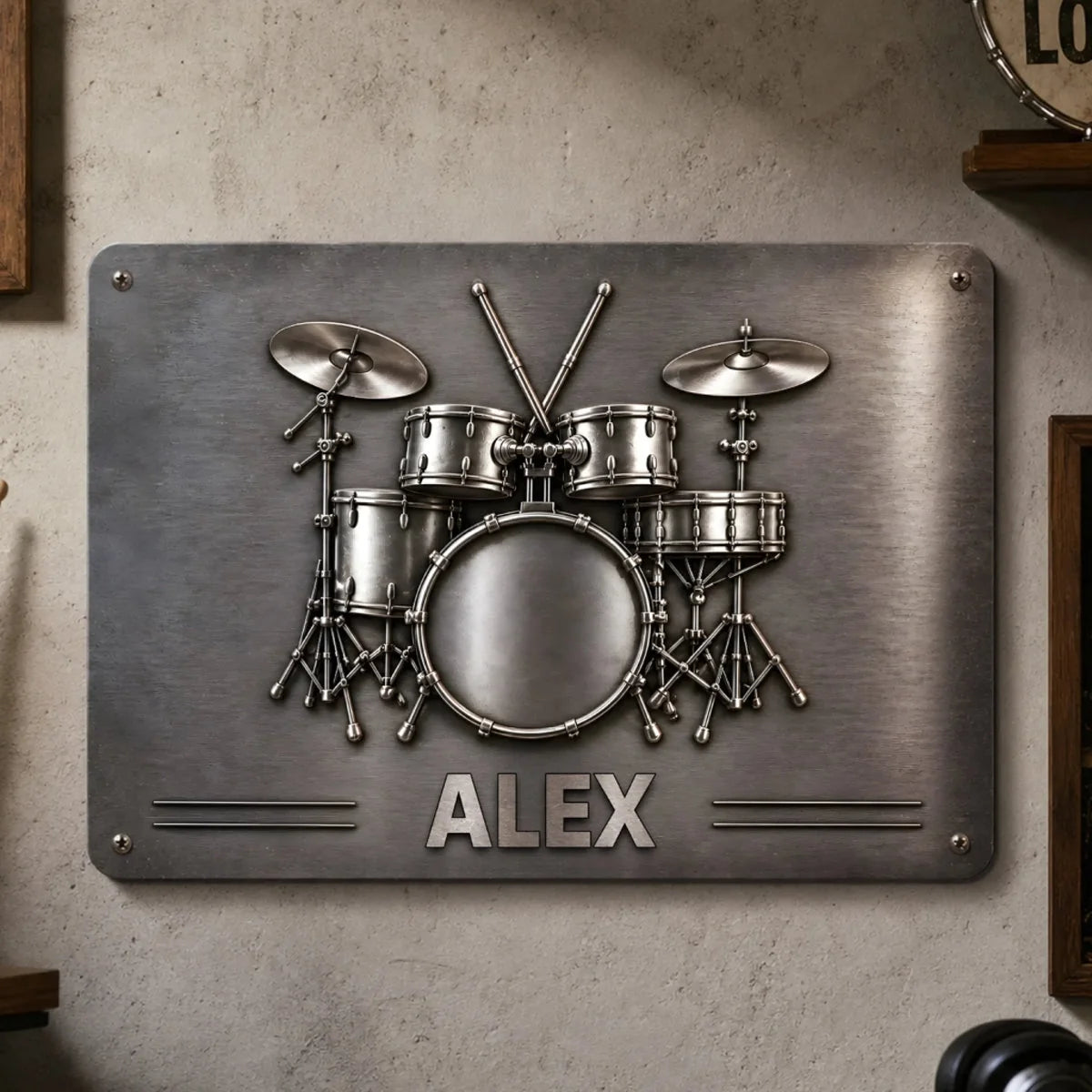 Drums Are My Therapy - Personalized Metal Sign, Gift For Drum Lovers, Brushes Silver Metal Sign efd6de5c-c44d-482e-b0e2-1fcdbc259767-6aa2dab294351.jfif
