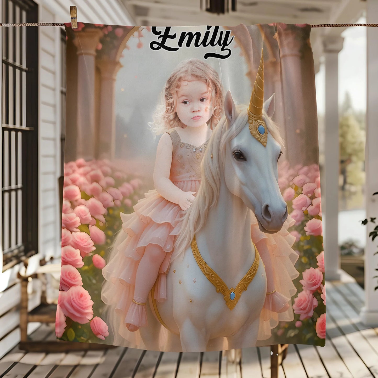 Blanket material and size view - Personalized Kids Photo Blanket