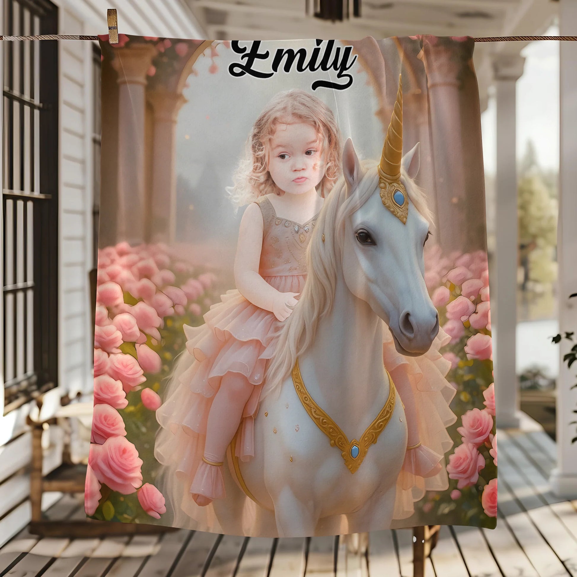 Blanket material and size view - Personalized Kids Photo Blanket