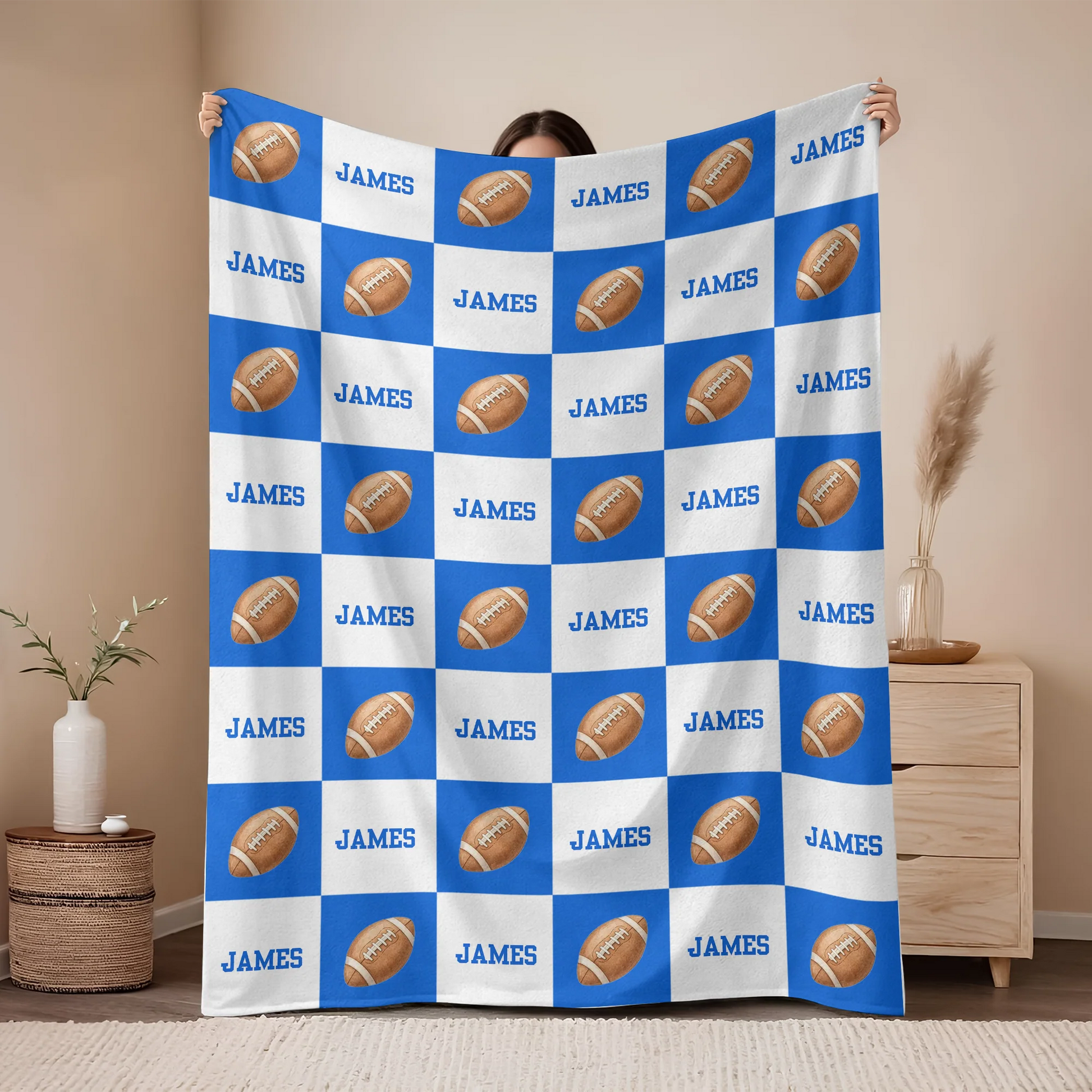 Custom Name Sports Blanket - Personalized Gift for Sports Lovers