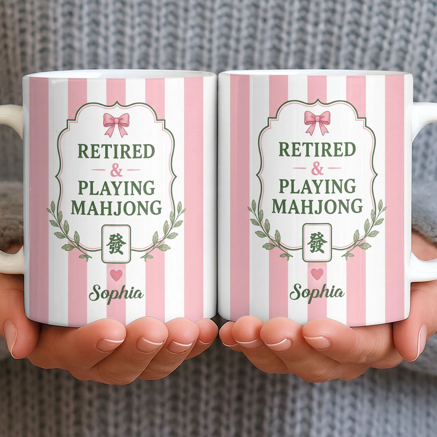 Personalized Retired Mahjong Mug for Mom with personalized design details for meaningful gifting image 8