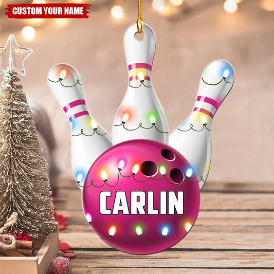 Personalized Bowling Ball Christmas Ornament - Custom Name Keepsake Gift for Bowling Players and Team Members