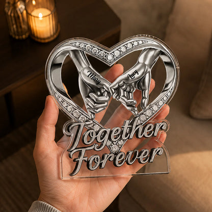 Plaque material and size view - Custom Couples Acrylic Plaque