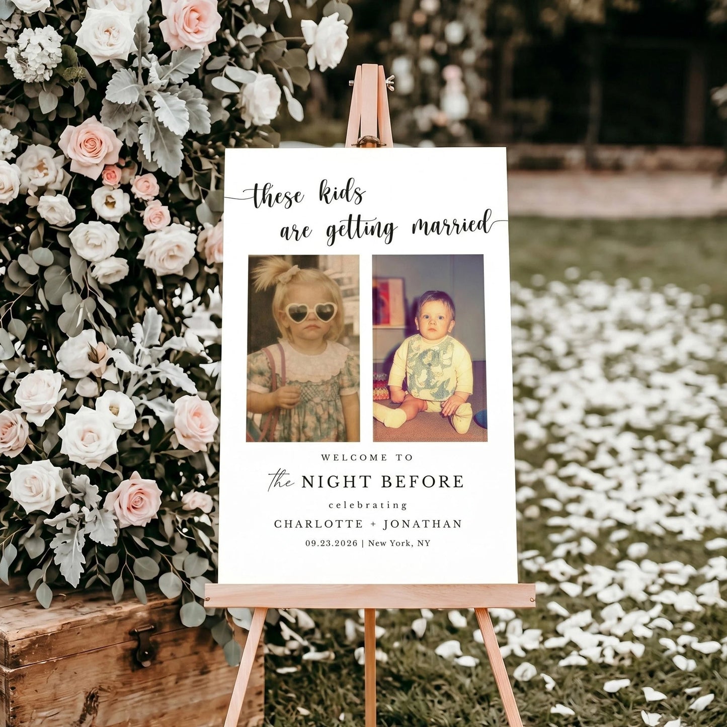 Personalized Wedding Welcome Sign personalization view for Couples