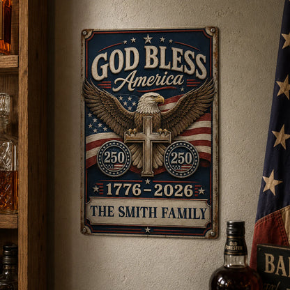 Metal Sign material and size view - Custom America 250Th Anniversary Metal Sign