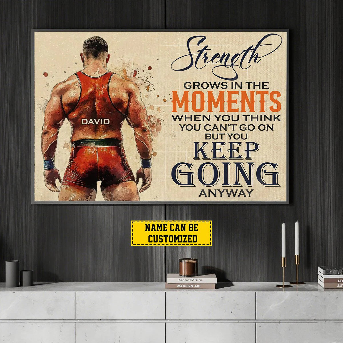 Personalized Wrestling Canvas Art personalization view for Son/Grandson