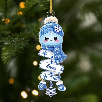 Cute Winter Dumpling Personalized Acrylic Ornament - Custom Christmas Keepsake for Kids & Family