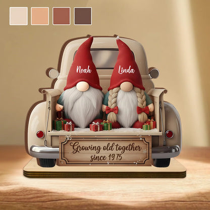 Growing Old Together Since Personalized Couple Wooden Plaque - Custom Anniversary & Christmas Gift for Husband Wife