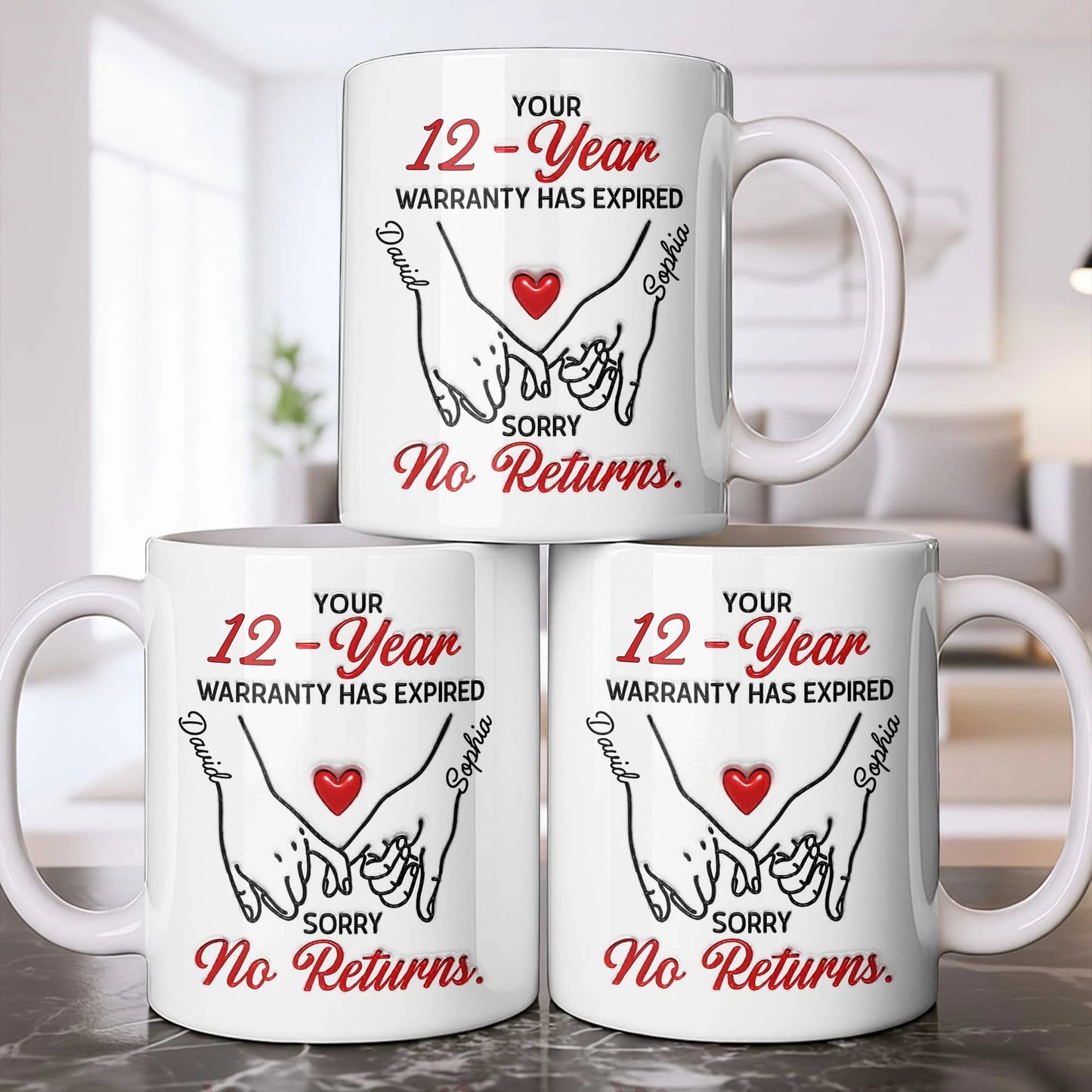 Mug material and size view - Custom Anniversary Mug