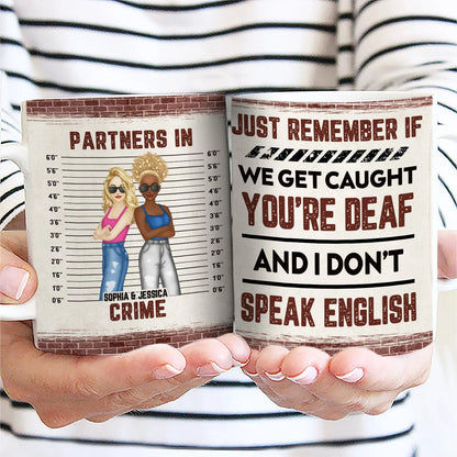 "Partners In Crime" Personalized Bestie Mug - Funny Custom Best Friend Coffee Cup